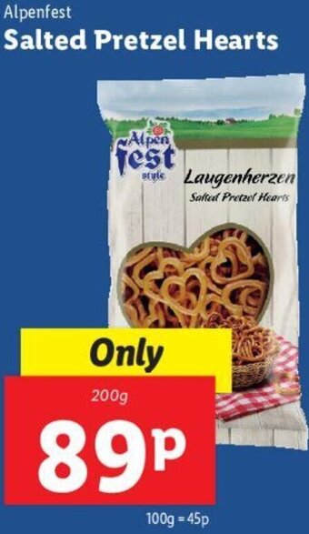 Lidl Salted Pretzel Hearts 200g offer