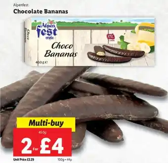 Lidl Chocolate Bananas 450g offer