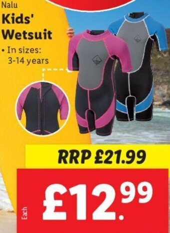 Lidl Kids' Wetsuit offer