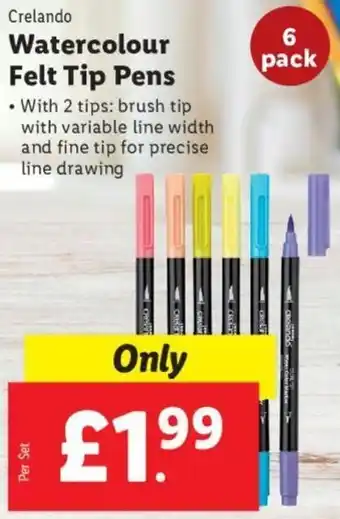 Lidl Watercolour Felt Tip Pens offer