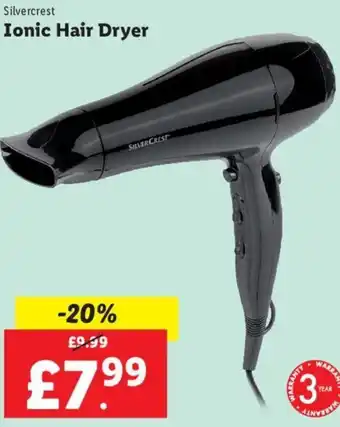 Lidl Ionic Hair Dryer offer