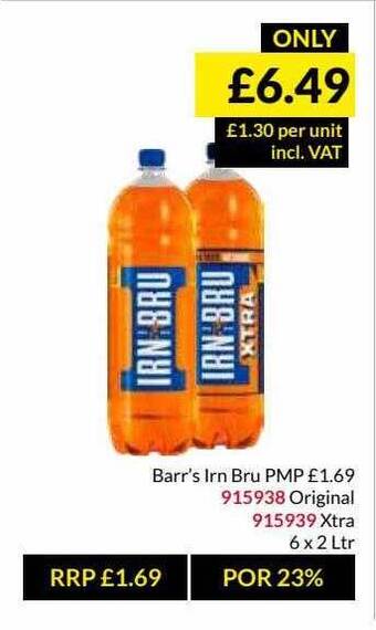 Musgrave MarketPlace Barr's Irn Bru , Original , Xtra offer