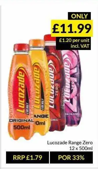 Musgrave MarketPlace Lucozade Range Zero offer