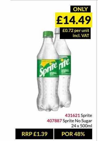 Musgrave MarketPlace Sprite, Sprite No Sugar offer