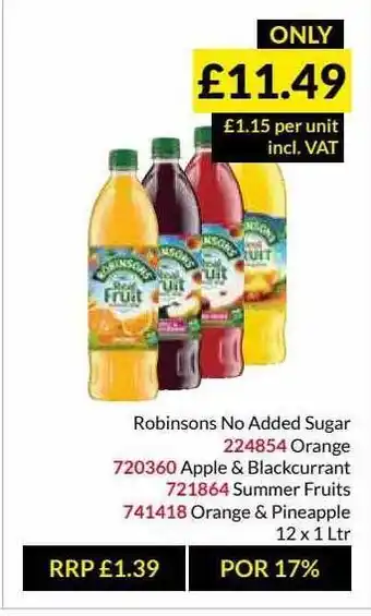 Musgrave MarketPlace Robinsons No Added Sugar offer
