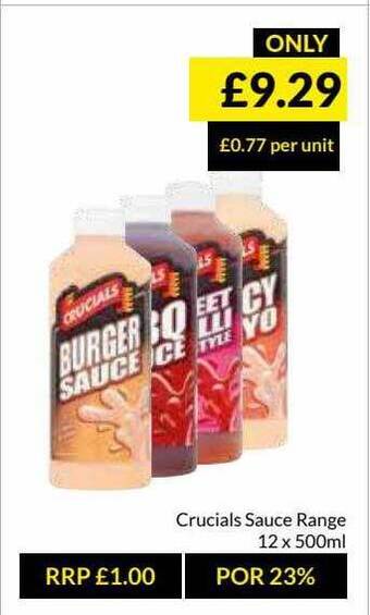 Musgrave MarketPlace Crucials Sauce Range offer