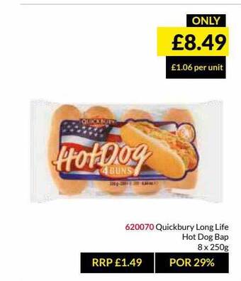 Musgrave MarketPlace Quickbury Long Life Hot Dog Bap offer