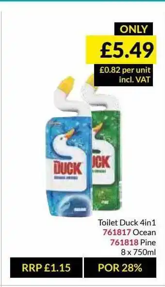 Musgrave MarketPlace Toilet Duck 4 In 1 Ocean Pine offer