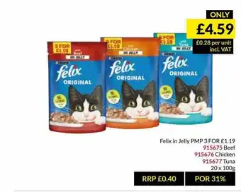 Musgrave MarketPlace Felix In Jelly Beef Chicken Tuna offer