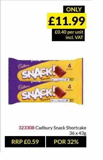 Musgrave MarketPlace Cadbury Snack Shortcake offer