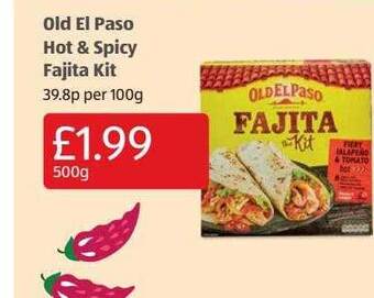 Aldi Old El Paso Hot & Spicy Fajita Kit offer
