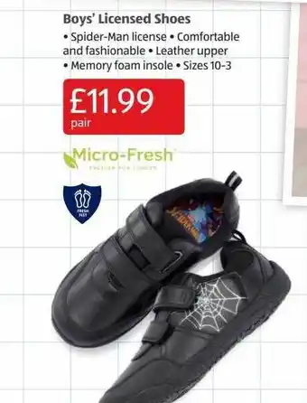 Aldi Boys' Licensed Shoes offer
