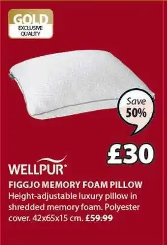 JYSK Figgjo Memory Foam Pillow offer