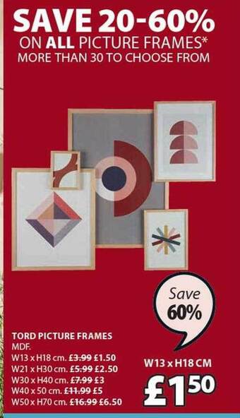 JYSK Tord Picture Frames offer