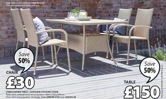 JYSK Strib Garden Table + Gudhjem Stacking Chair offer