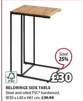 JYSK Beldringe Side Table offer