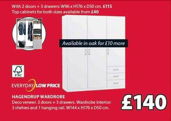 JYSK Hagendrup Wardrobe offer