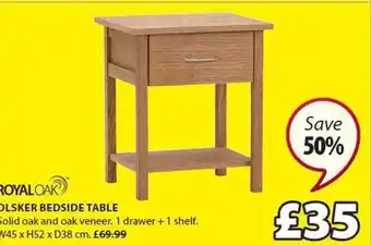 JYSK Olsker Bedside Table offer