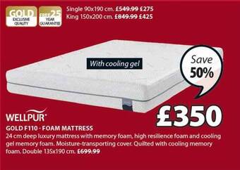JYSK Gold F110 Foam Mattress offer