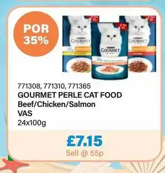 Bestway Gourmet Perle Cat Food Beef-chicken-salmon Vas offer