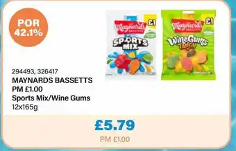 Bestway Maynards Bassetts Sports Mix-wine Gums offer