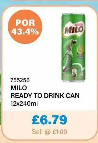 Bestway Milo Ready To Drink Can offer