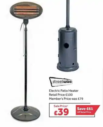 GO Outdoors Streetwize Electric Patio Heater offer