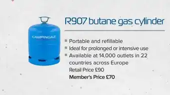 GO Outdoors R907 Butane Gas Cylinder offer