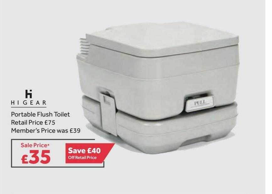 Hi Gear Portable Flush Toilet offer at GO Outdoors