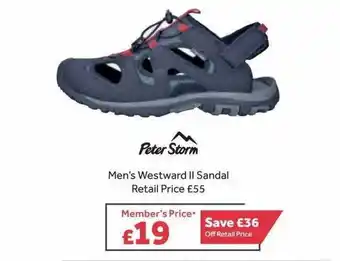 GO Outdoors Peter Storm Men's Westward Ii Sandal offer