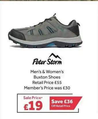 GO Outdoors Peter Storm Men's & Women's Buxton Shoes offer