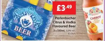 Lidl Perlenbacher Citrus & Vodka Flavoured Beer offer