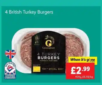 Lidl 4 British Turkey Burgers offer