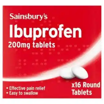 Sainsbury's Sainsbury's ibuprofen tablets x16 200mg offer