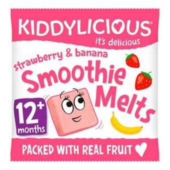 Sainsbury's Kiddylicious strawberry & banana smoothie melts snack 6g 12 months+ offer
