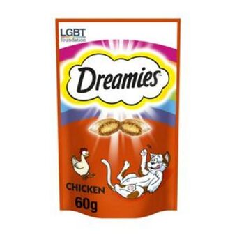 Sainsbury's Dreamies pride cat treat biscuits with chicken 60g offer
