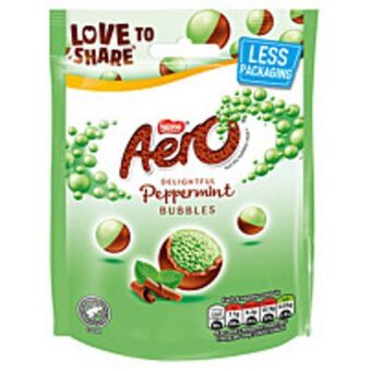 McColl's Aero bubbles peppermint mint chocolate pouch 92g offer