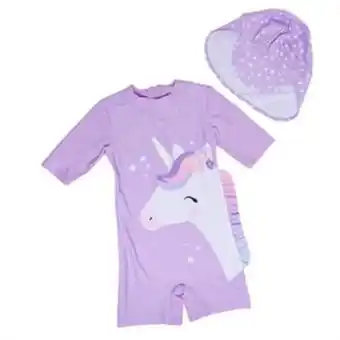 Home Bargains Hello summer: unicorn rash guard with hat- kid's offer