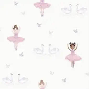 Home Bargains Ballerina cream/pink wallpaper offer