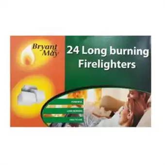Home Bargains Bryant & may: 24 long burning firelighters (case of 28) offer