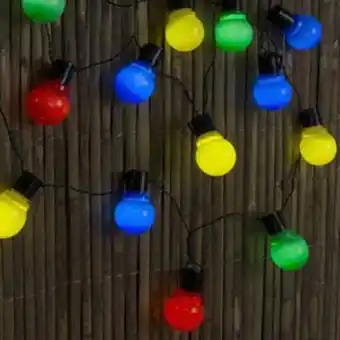 Home Bargains Firefly: 20 globe party string solar lights - multi-coloured offer