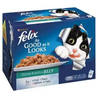 Home Bargains Felix as good as it looks ocean feasts in jelly (48 x 100g pouch) offer
