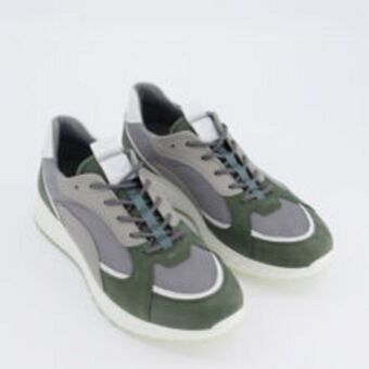 TK Maxx Grey & green leather trainers offer
