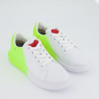 TK Maxx White & neon green low cut laced trainers offer