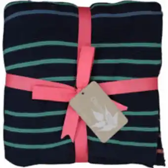 TK Maxx Navy & multicolour striped knit throw 130x170cm offer