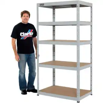 Machine Mart Clarke csm5265/60lg 265kg boltless shelving (light grey) offer