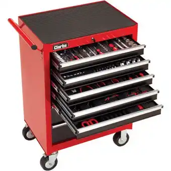 Machine Mart Clarke pro396 222 piece tool set with 7 drawer tool cabinet offer