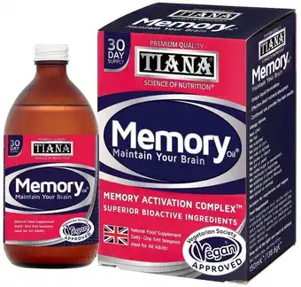 Lloyds Pharmacy Tiana advanced formula memory oil 150ml offer