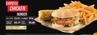 Makro Chipotle Chicken Burger offer