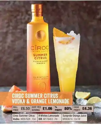 Makro Ciroc Summer Citrus Vodka & Orange Lemonade offer